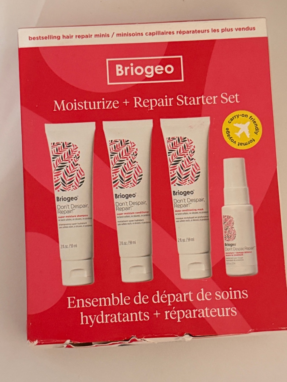 Briogeo Moisturize + Repair Starter Set - Red and White Packaging